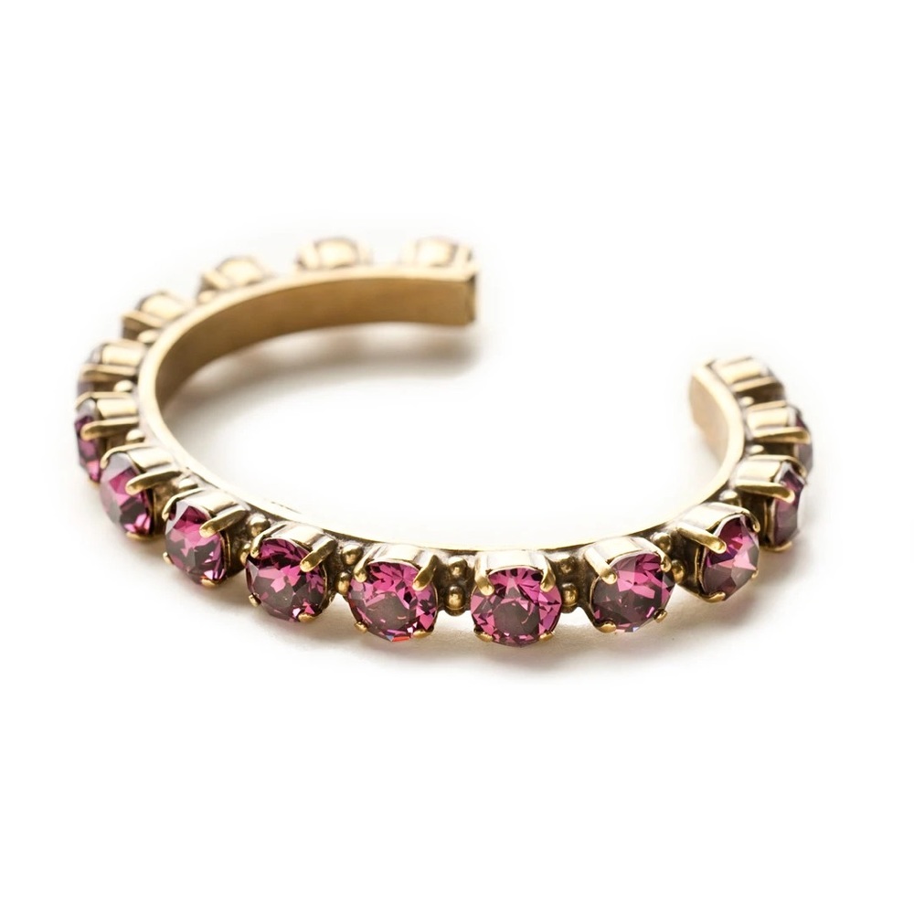 NWT Sorrelli Riveting Romance Antique Gold Bracelet in Dark Amethyst